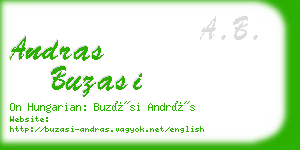 andras buzasi business card